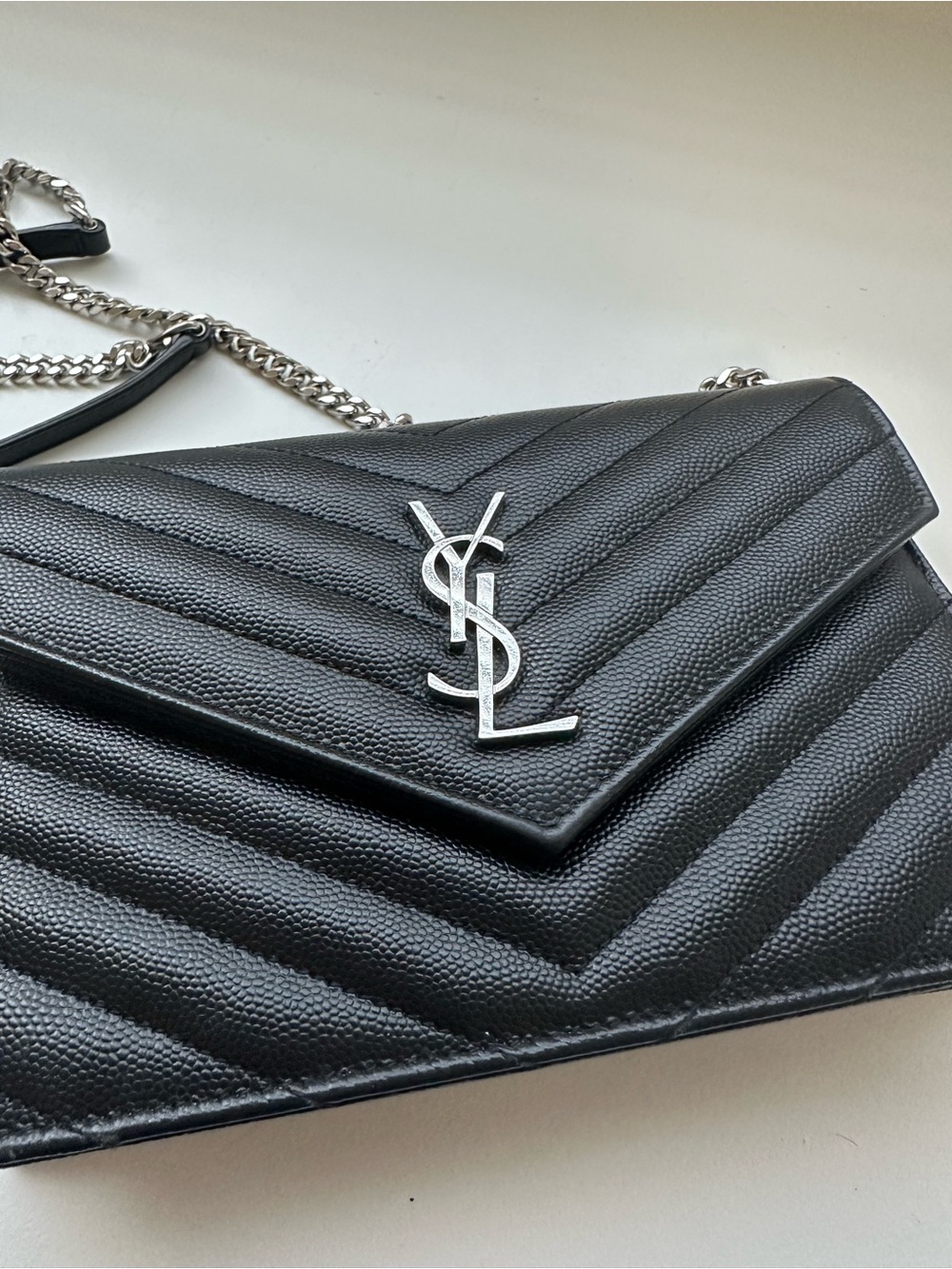Saint Laurent Black Wallet on Chain